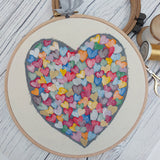 Colourful love hearts hoop art