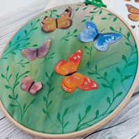 Butterfly hoop art.