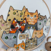 Cats, cats,  cats - all the cats hoop art
