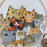 Cats, cats,  cats - all the cats hoop art