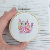 Miniature floral cat art