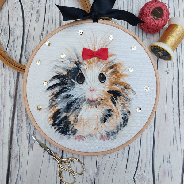 Bad Hair Day - guinea pig hoop art