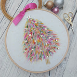 Rainbow Christmas tree wall decor