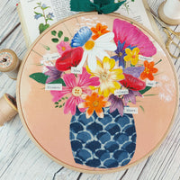 Floral hoop art