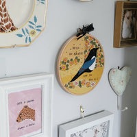 Magpie hoop art