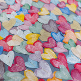 Colourful love hearts hoop art