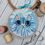 Blue cat wall art