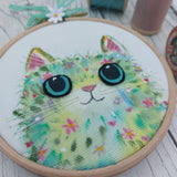 Floral cat wall art