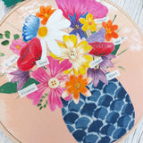 Floral hoop art