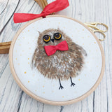 Fluffy owl hoop art