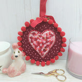 Felt and buttons love heart hoop