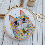 Mini Rainbow Kitty hoop art