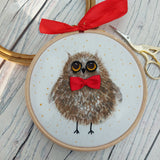 Fluffy owl hoop art