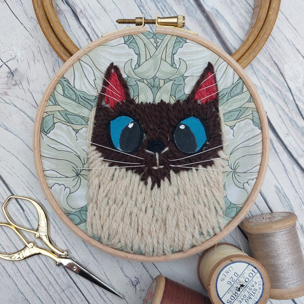 Criss-eyed cat art - fun cat wall decor