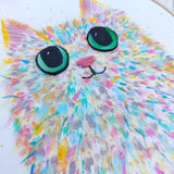 Large Rainbow cat hoop art