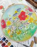 Where the wildflowers grow hoop art