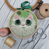 Woolly cat hoop art