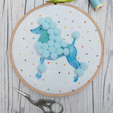 Blue poodle art - fun poodle hoop art