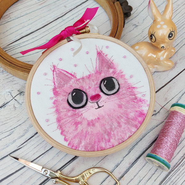 Pink Kitty hoop art