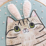 Bunny ears cat. Fun kitty hoop art