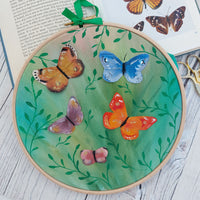 Butterfly hoop art.