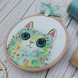 Floral cat wall art