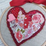 Slow stitched love - handmade embroidery hoop art