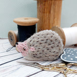 Tiny felt hedgehog ornament