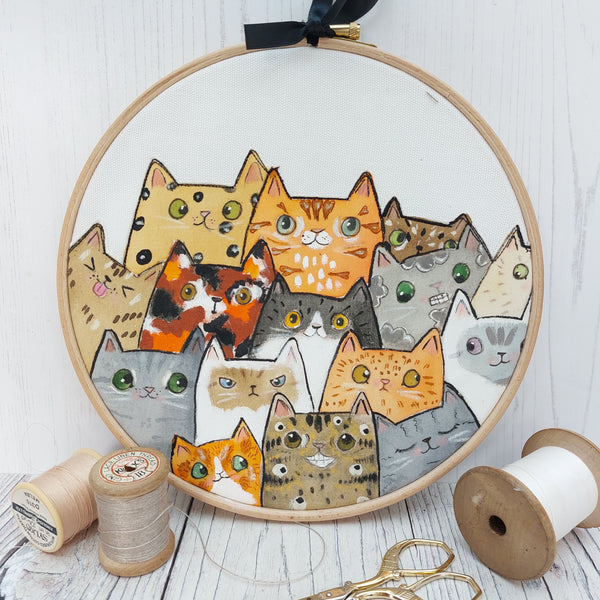 Cats, cats,  cats - all the cats hoop art