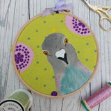 Curious Pigeon textile art