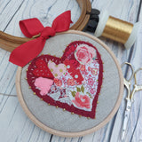 Slow stitched love - handmade embroidery hoop art