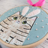 Bunny ears cat. Fun kitty hoop art