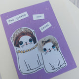 Cats in wigs ACEO greeting cards -Postage Included