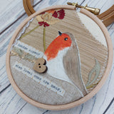 Robins appear when loved ones are near. Robin 4" hoop art