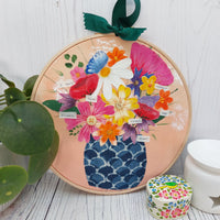 Floral hoop art