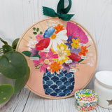 Floral hoop art
