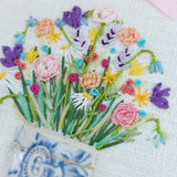 Embroidered floral art