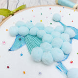Blue poodle art - fun poodle hoop art