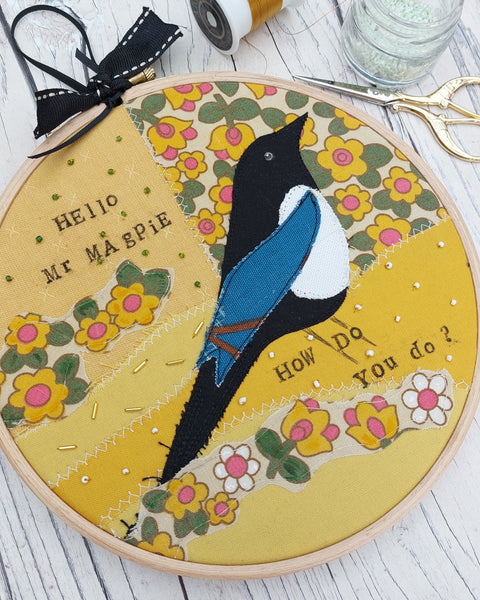 Magpie hoop art