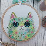 Floral cat wall art