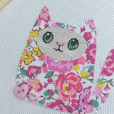 Miniature floral cat art