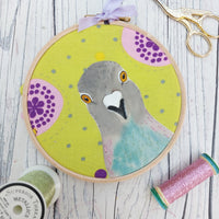 Curious Pigeon textile art