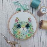 Floral cat wall art