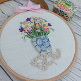 Embroidered floral art