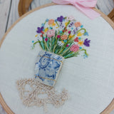 Embroidered floral art