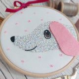 Floral sausage dog art