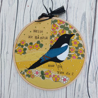 Magpie hoop art