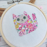 Miniature floral cat art