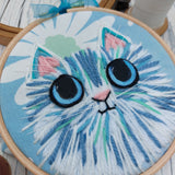 Blue cat wall art