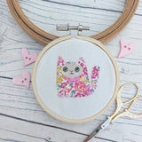 Miniature floral cat art